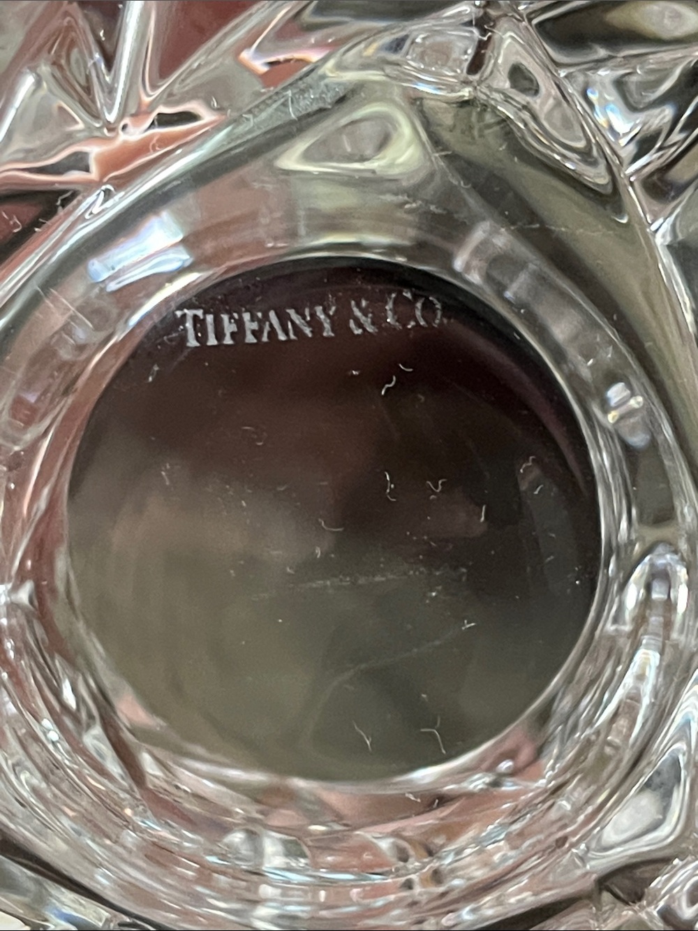 Tiffany & Co. Rock Cut Crystal Candle Votive Holder - Picture 6 of 7